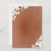 Terracotta en White Orchid Flowers Boho Wedding Kaart (Achterkant)