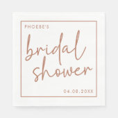 Terracotta en wit minimalistisch script Vrijgezell Servet (Voorkant)