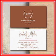 Terracotta en wit | Monogram moderne Initialen