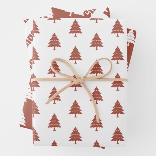 Terracotta en witte bomen inpakpapier vel (In situ)