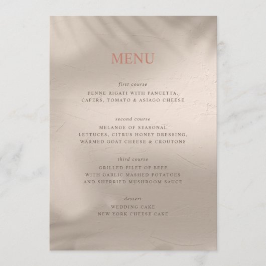 Terracotta en Zand Elementair Menu (Voorkant)