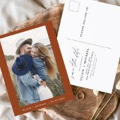 Terracotta Enregistrer la date Carte postale Boho