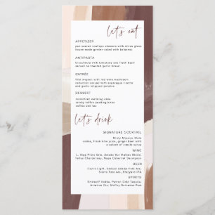 Terracotta Épicée Moderne Menu de Mariage