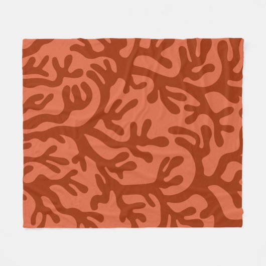 Terracotta esthetische vloeibare organische vormen fleece deken (Voorkant (Horizontaal))