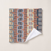 Terracotta et bandes Abstraites bleues (Gant de toilette)