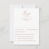 Terracotta et blanc Moderne Mariage minimal RSVP (Devant)