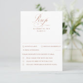 Terracotta et blanc Moderne Mariage minimal RSVP (Debout devant)
