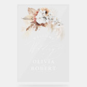 Terracotta et Boho blanc Mariage Floral Bienvenue (Recto)