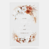 Terracotta et Boho blanc Mariage Floral Bienvenue (Recto)