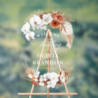 Terracotta et Boho blanc Mariage Floral Bienvenue