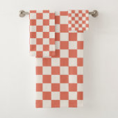 Terracotta et crème À damiers Motif (En situation)