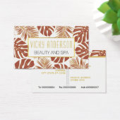 Terracotta et or tropical feuille cartes de visite (Bureau)