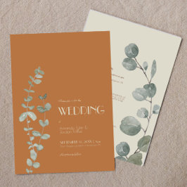 Terracotta Eucalyptus Deco all in one Weddenschap Kaart