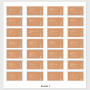 Terracotta Eucalyptus Deco Étiquette de adresse in