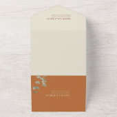 Terracotta Eucalyptus Deco Wedding All In One Uitnodiging (Buitenkant)