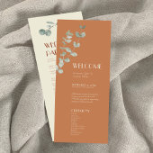 Terracotta Eucalyptus Deco Wedding Programme Programma