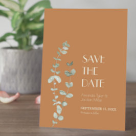 Terracotta Eucalyptus Deco Wedding Save the Date