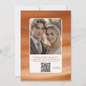 Terracotta Fall Autumn Wedding Invite QR Code  Kaart (Achterkant)