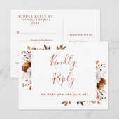 Terracotta Fall Floral Chanson Demande RSVP Carte (Devant / Derrière)