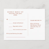 Terracotta Fall Floral Chanson Demande RSVP Carte (Dos)