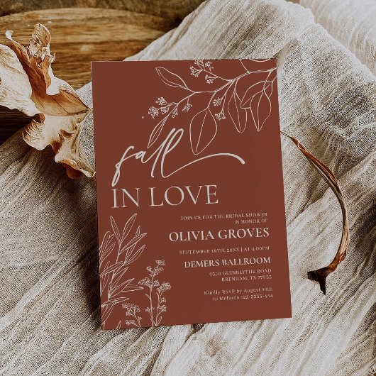Terracotta Fall in Love Bridal Shower Invitation