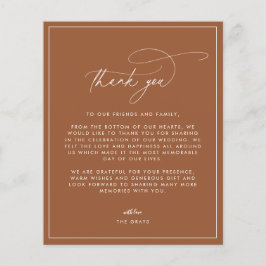 Terracotta Fall Wedding Hartelijk dank Flyer
