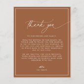 Terracotta Fall Wedding Hartelijk dank Flyer (Voorkant)