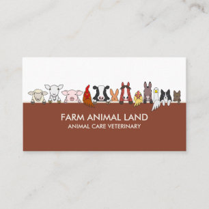 Terracotta Farm Animals Veterinary pet Visitekaartje
