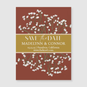 Terracotta Field Flowers Wedding Save the Date Magnetische Uitnodiging