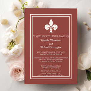 Terracotta Fleur de Lis Faire-part de mariage