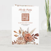 Terracotta Floral All in One QR Code Wedding (Achterkant)