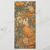 Terracotta Floral Art Nouveau Bruiloft Menu (Achterkant)