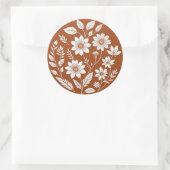 Terracotta Floral Boho Circle Sticker (Tas)