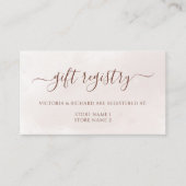 Terracotta Floral Boho Fall Wedding Gift Registry Informatiekaartje (Voorkant)