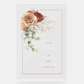 Terracotta Floral Boho Mariage Bienvenue (Recto)