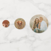 Terracotta Floral Boho Modern Wedding Foto Confetti (Achterkanten)