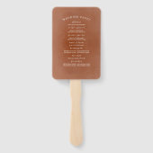 Terracotta Floral Boho Wedding Programme Handwaaier (Achterkant)