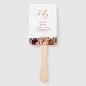Terracotta Floral Boho Wedding Programme Handwaaier (Voorkant)
