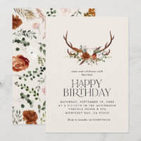 Terracotta floral botanical stag modern rustic inv