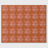 Terracotta Floral Bride & Groom Names Wedding Cadeaupapier (Vlak)