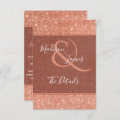 Terracotta Floral, Cœurs et Vignes Cartes d'insert (Devant / Derrière)