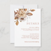 Terracotta Floral Détails du Mariage Cartes de fer (Devant)