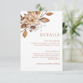 Terracotta Floral Détails du Mariage Cartes de fer (Debout devant)