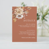 Terracotta Floral Détails du Mariage Cartes de fer (Debout devant)