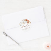 Terracotta Floral Exotic Boho Hartelijk dank Ronde Sticker (Envelop)