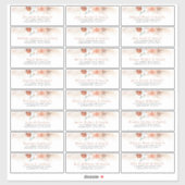 Terracotta Floral Individuele Gast Adresetiketten Sticker (Vel)