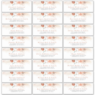 Terracotta Floral Individuele Gast Adresetiketten Sticker