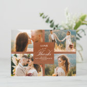 Terracotta Floral Mariage Photo Collage Merci (Debout devant)