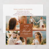 Terracotta Floral Mariage Photo Collage Merci (Devant / Derrière)