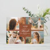 Terracotta Floral Mariage Photo Collage Merci (Debout devant)